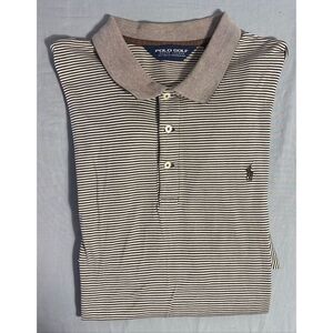 Polo Golf Ralph Lauren Brown Stripped Polo Size 2XL XXL Golf Shirt Brown Pony